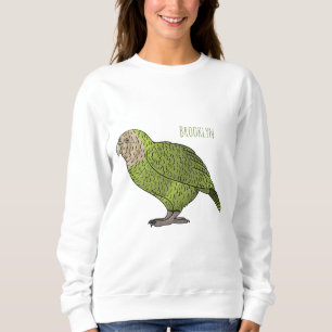 Kakapo bird cartoon illustration sweatshirt