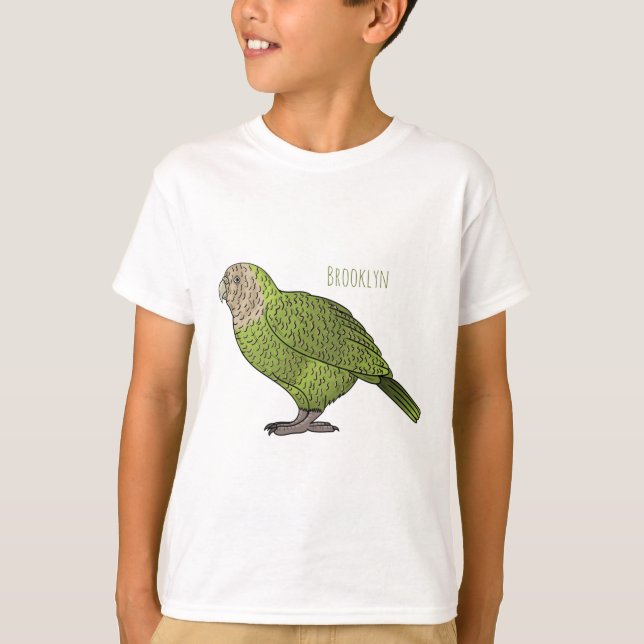 Kakapo bird cartoon illustration T-Shirt (Front)