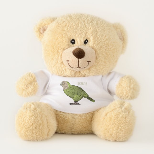 Kakapo bird cartoon illustration  teddy bear (Front)