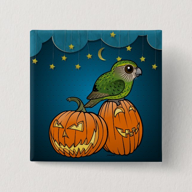 Kakapo Halloween Button (Front)