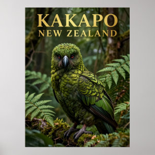 🦜 Kakapo New Zealand Native Bird Poster