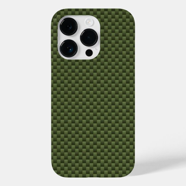Kaki Green Carbon Fiber Automotive Texture Case-Mate iPhone Case (Back)