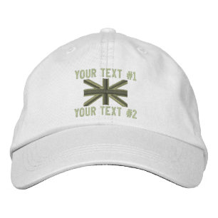 Kaki Union Jack Flag England Swag Embroidery Embroidered Baseball Cap