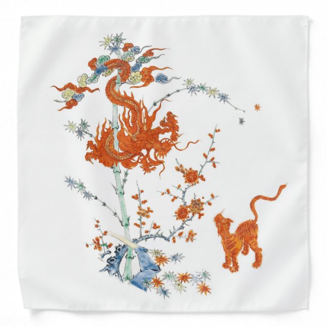 Kakiemon Dragon Tiger 1775 Bandana (Front)
