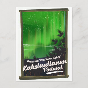 Kakslauttanen finland travel poster postcard