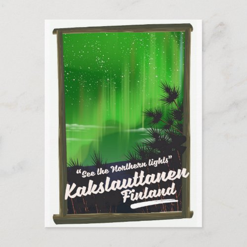 Kakslauttanen finland travel poster postcard