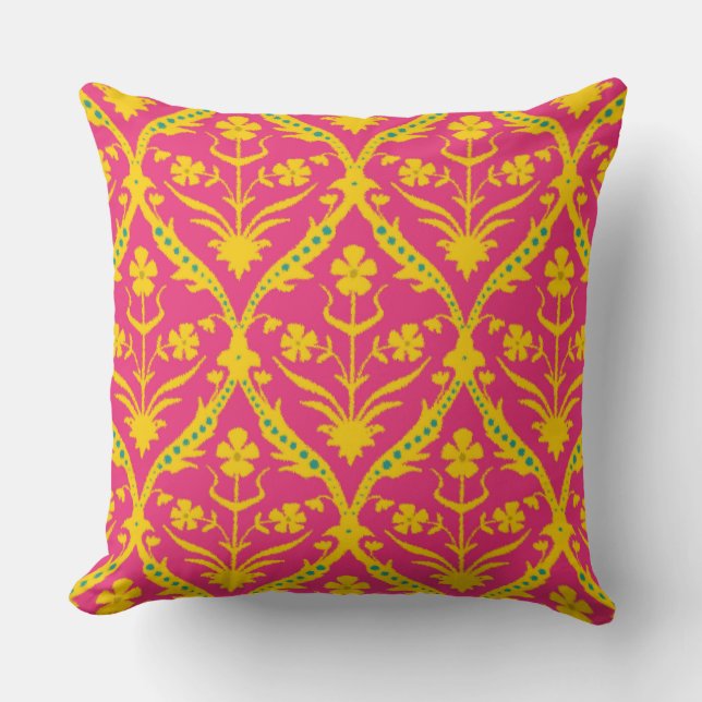 Kala trellis ikat throw pillow (Front)