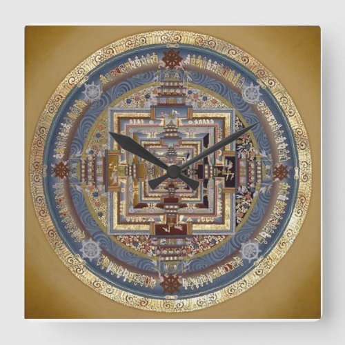 Kalachakra Mandala B Wall Clock