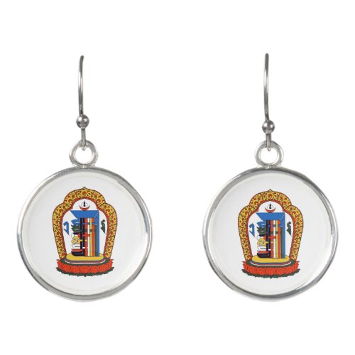 Kalachakra Mantra Tibetan Buddhist Earrings