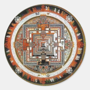 Kalachakra Sand Mandala Classic Round Sticker