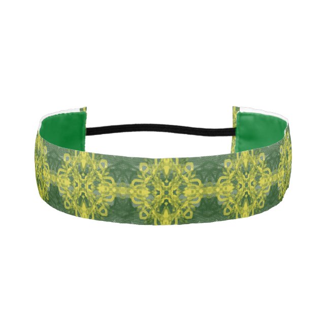 Kaladescope -Yellow Green Design Athletic Headband (Front)