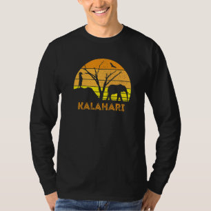 Kalahari Desert Elephant Meerkat Sunset Safari Afr T-Shirt