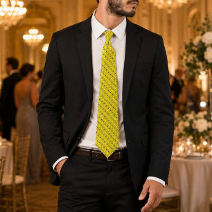 Kalahari Sovereign Luxury African Yellow Pattern Neck Tie