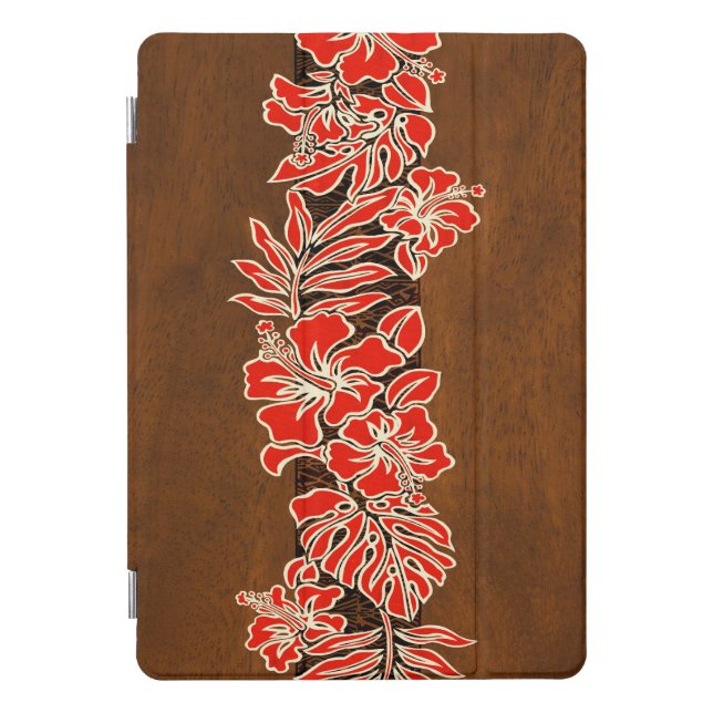 Kalaheo Hawaiian Hibiscus Faux Wood iPad Smart Cov iPad Pro Cover (Front)