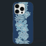 Kalaheo Hawaiian Hibiscus Tapa iPhone 16 Pro Case<br><div class="desc">Navy with bleached denim colorway. Our design is a border of hibiscus flowers and monstera leaves on top of a primitive tapa to create this graphic design. This design comes in several colorways.</div>