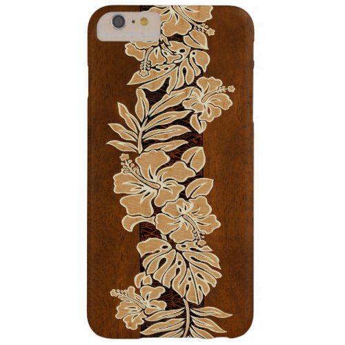 Kalaheo Hawaiian Hibiscus Tapa Faux Koa Wood Barely There iPhone 6 Plus Case