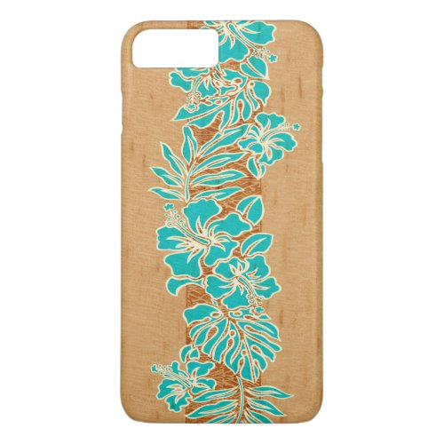 Kalaheo Hawaiian Hibiscus Tapa Faux Wood iPhone 8 Plus7 Plus Case