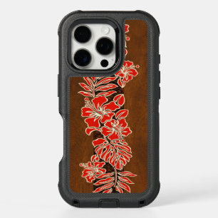 Kalaheo Hawaiian Hibiscus Tapa Faux Wood iPhone 16 Pro Case