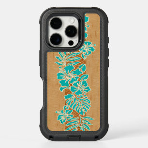 Kalaheo Hawaiian Hibiscus Tapa Faux Wood iPhone 16 Pro Case