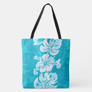 Kalakaua Border Hawaiian Hibiscus Beach Bag