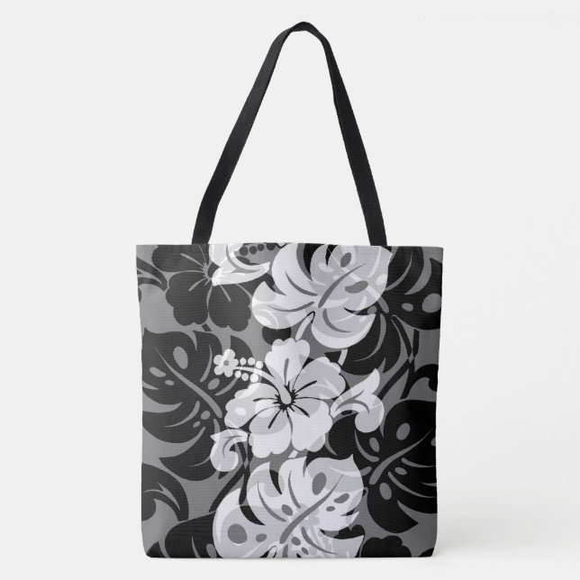 Kalakaua Border Hawaiian Hibiscus Beach Bag (Front)