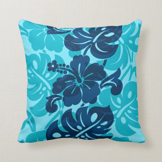 Kalakaua Border Hawaiian Hibiscus Pillows Zazzle Com