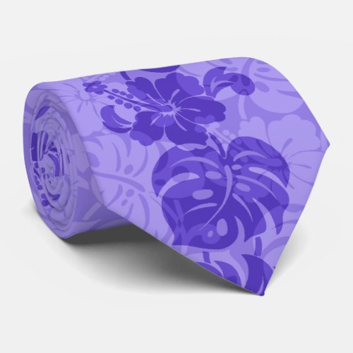 Kalakaua Border Hawaiian Hibiscus Two_side Printed Neck Tie