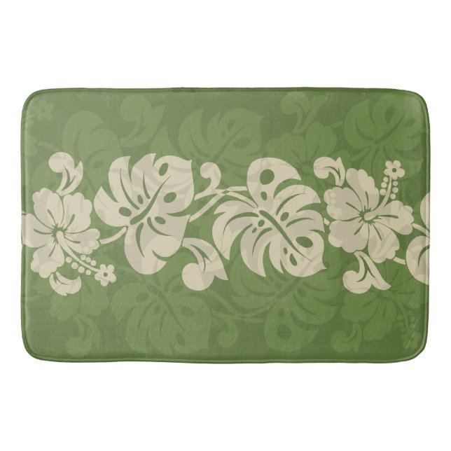Kalakaua Hawaiian Hibiscus Border KL301 Bathroom Mat (Front)