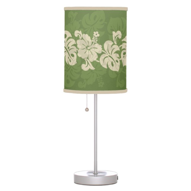 Kalakaua Hawaiian Hibiscus Border KL301 Table Lamp (Right)