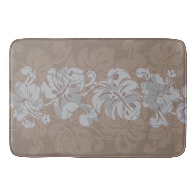 Kalakaua Hawaiian Hibiscus Border KL302 Bathroom Mat (Front)