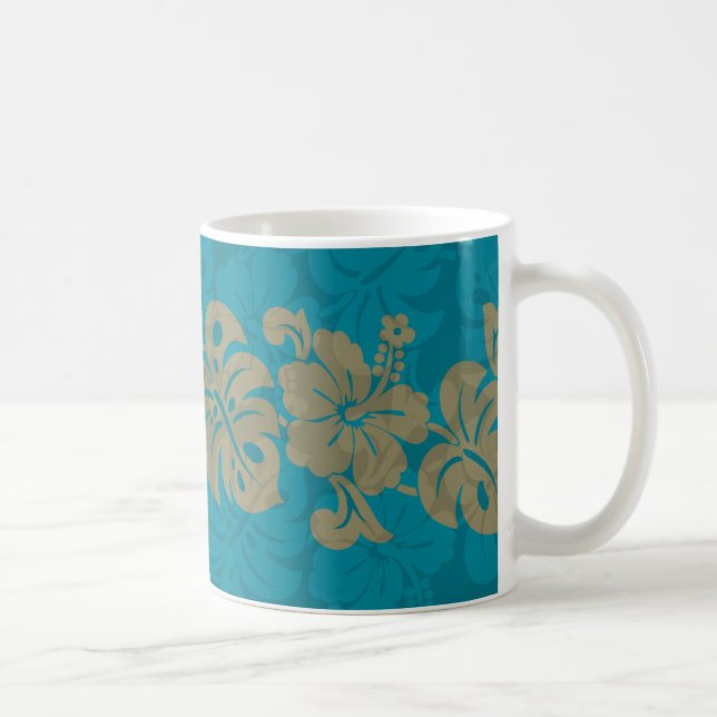 Kalakaua Hawaiian Hibiscus Border KL303 Coffee Mug (Right)