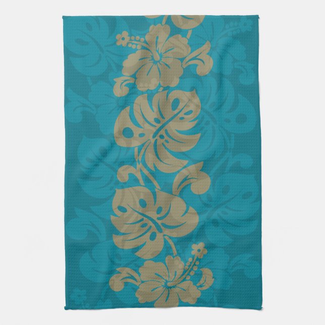 Kalakaua Hawaiian Hibiscus Border KL303 Towel (Vertical)