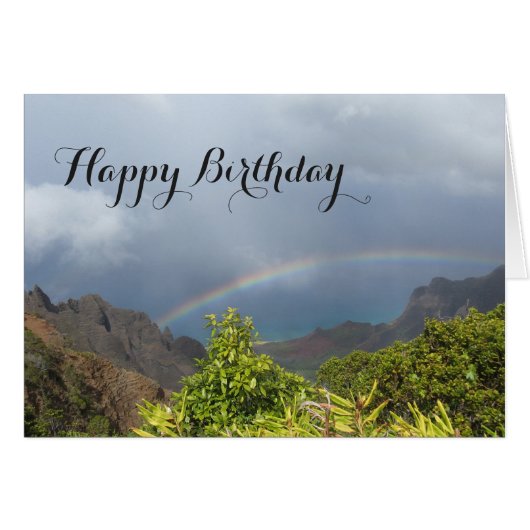 Kalalau Rainbow Birthday Card (Front Horizontal)