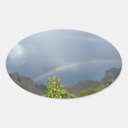 Kalalau Rainbow Oval Sticker
