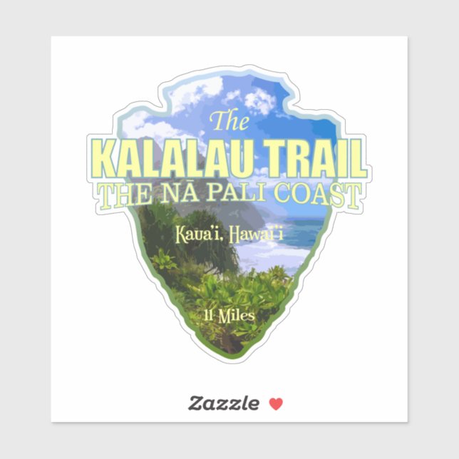 Kalalau Trail (arrowhead) Sticker (Sheet)