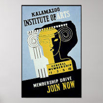 Kalamazoo Institute of Arts  - Vintage WPA Poster