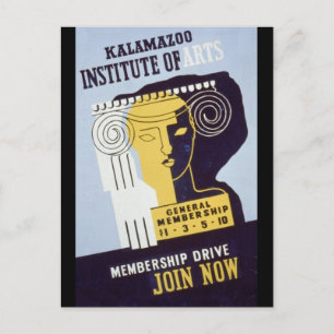 Kalamazoo Institute of Arts - WPA Poster - Postcard