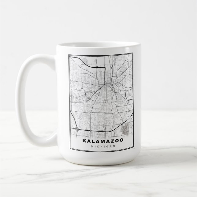 Kalamazoo Map Coffee Mug (Left)