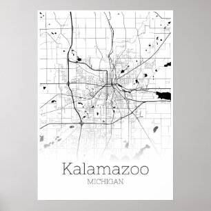 Kalamazoo Map - Michigan - City Map Poster