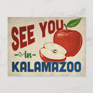 Kalamazoo Michigan Apple - Vintage Travel Postcard