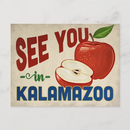 Kalamazoo Michigan Apple _ Vintage Travel Postcard