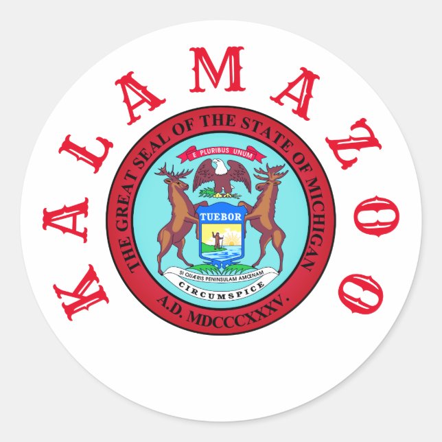 Kalamazoo, Michigan Classic Round Sticker (Front)