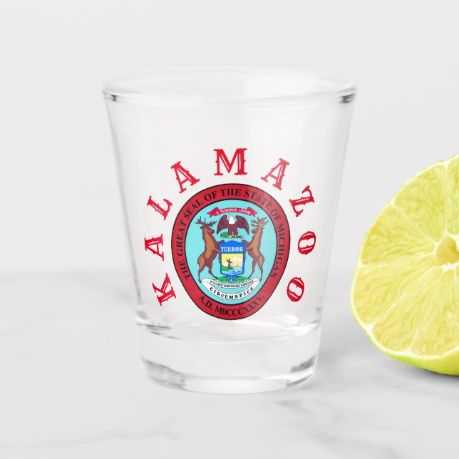 Kalamazoo, Michigan Shot Glass (Front)