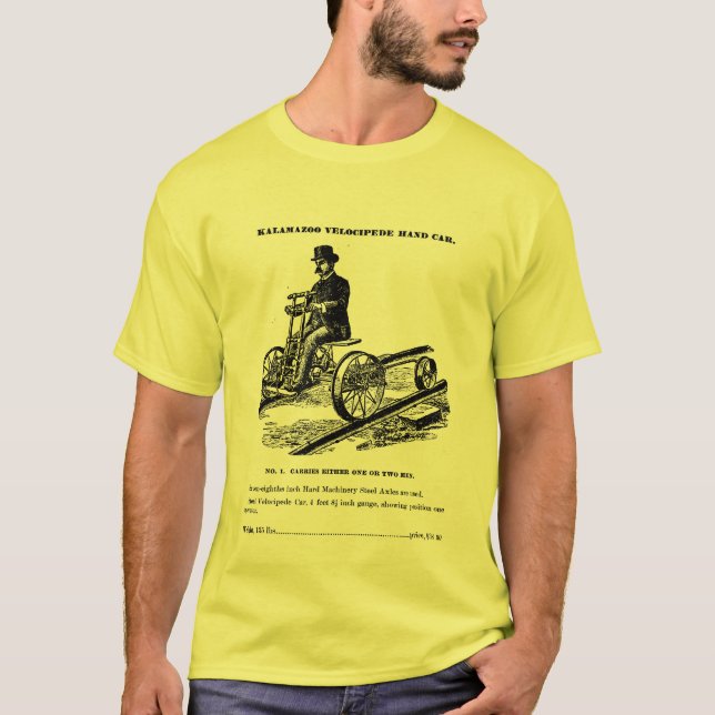 KALAMAZOO Velocipede Railroad Hand Car 1887 T-Shirt (Front)