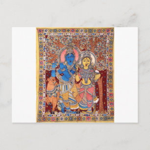 KALAMKARI RADHA KRISHNA PAINTING POSTCARD