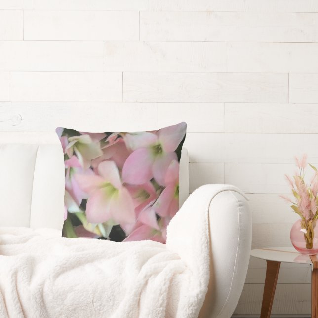 Kalanchoe Flowers Throw Pillow (Couch)