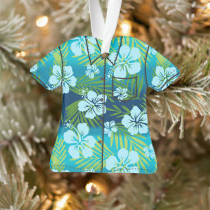 Kalani Tie Dye Blend Tropical Hibiscus Aloha Shirt Ornament