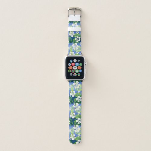 Kalani Tie Dye Blend Tropical Hibiscus _ Blue Apple Watch Band