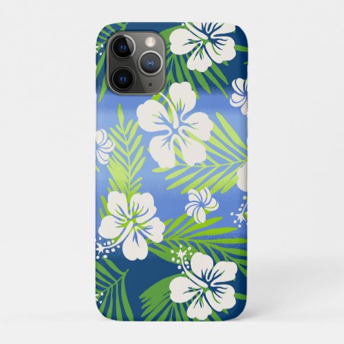 Kalani Tie Dye Blend Tropical Hibiscus _ Blue iPhone 11 Pro Case