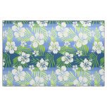 Kalani Tie Dye Blend Tropical Hibiscus - Blue Fabric